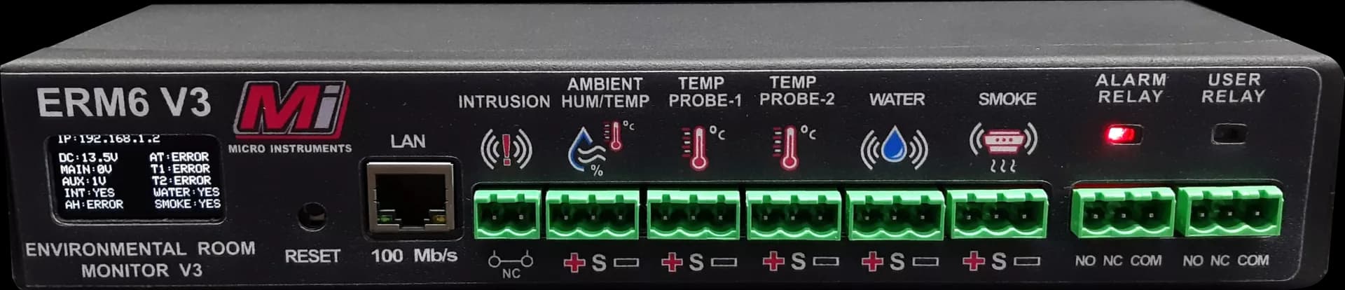 Micro Instruments – Rack Mount Server Room Environmental Monitor