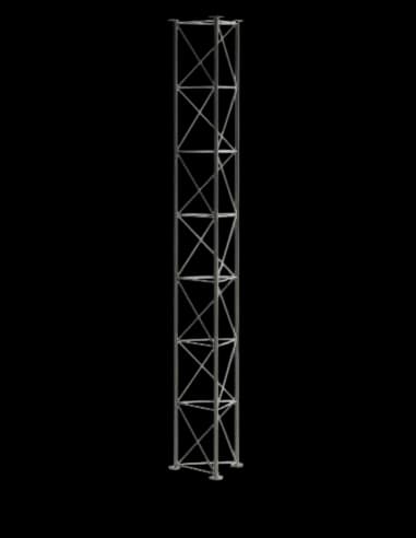 Lattice Mast 3m Section (Revised). ZigZag bracing and flange joint.