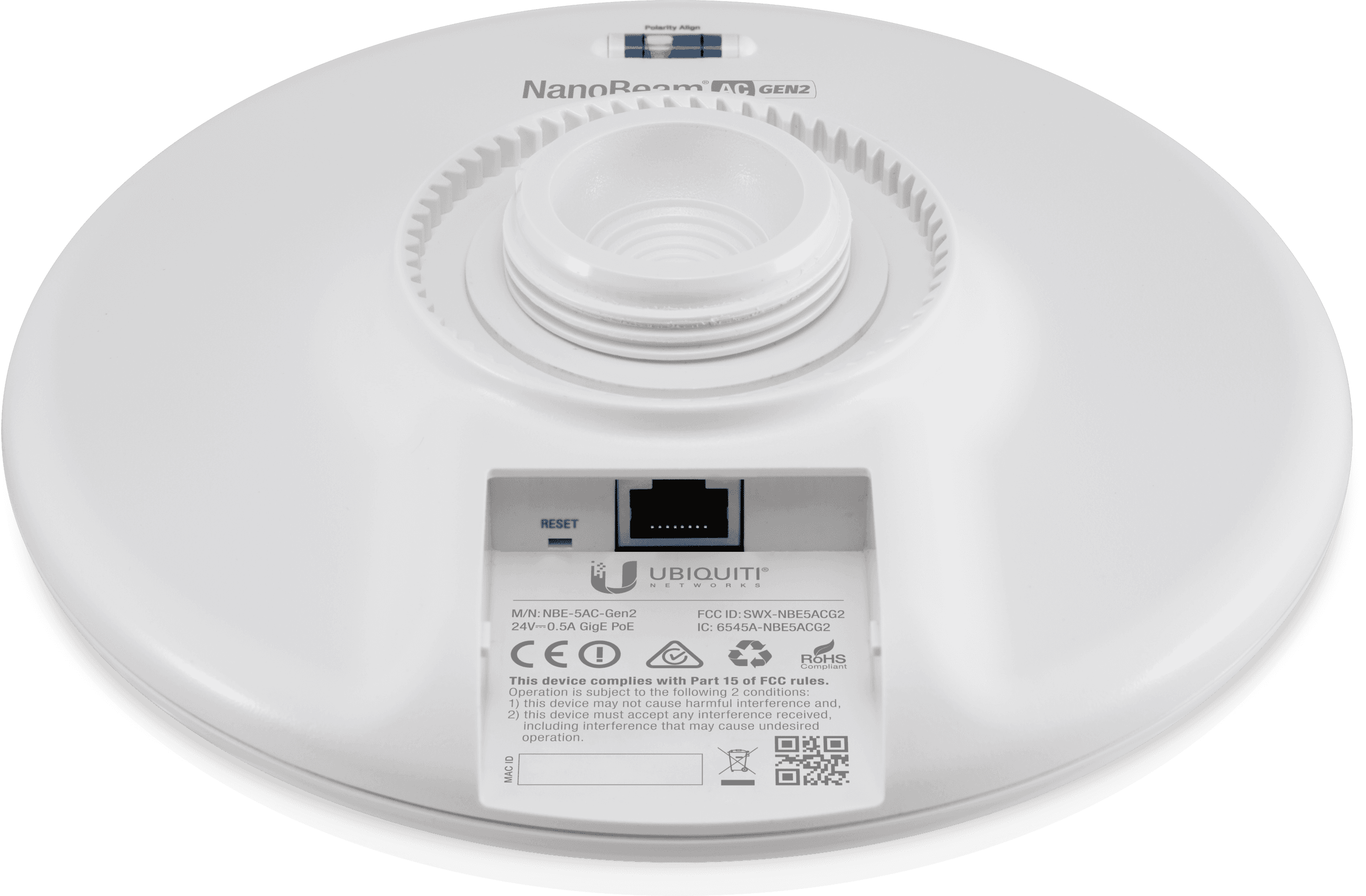 Ubiquiti UISP airMax NanoBeam AC 19dBi 5GHz Radio Includes POE Injector