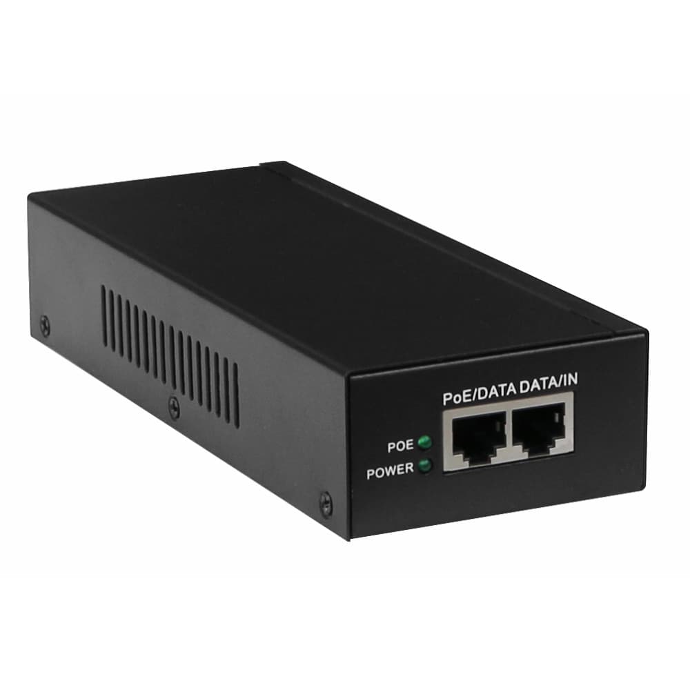 Gigabit Power over Ethernet (PoE) 55V, 1.63Amp 90 Watt (2 x RJ45) &amp; Cord.